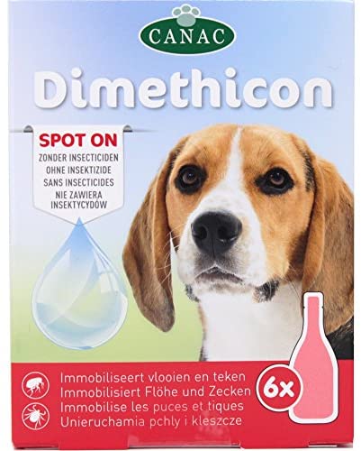  DIMETHICON - Pipetas anti-garrapatas y antipulgas "Spot On" para perros, x 6 pipetas 