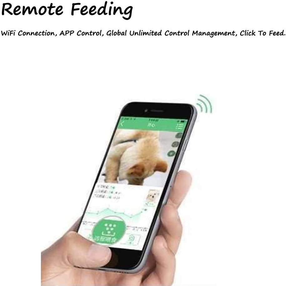  DjfLight Alimentador automatico de Mascotas para Perro Gato, automatico comedero, Smart Mobile App Remote WiFi temporizado alimentador automático Productos para Mascotas 