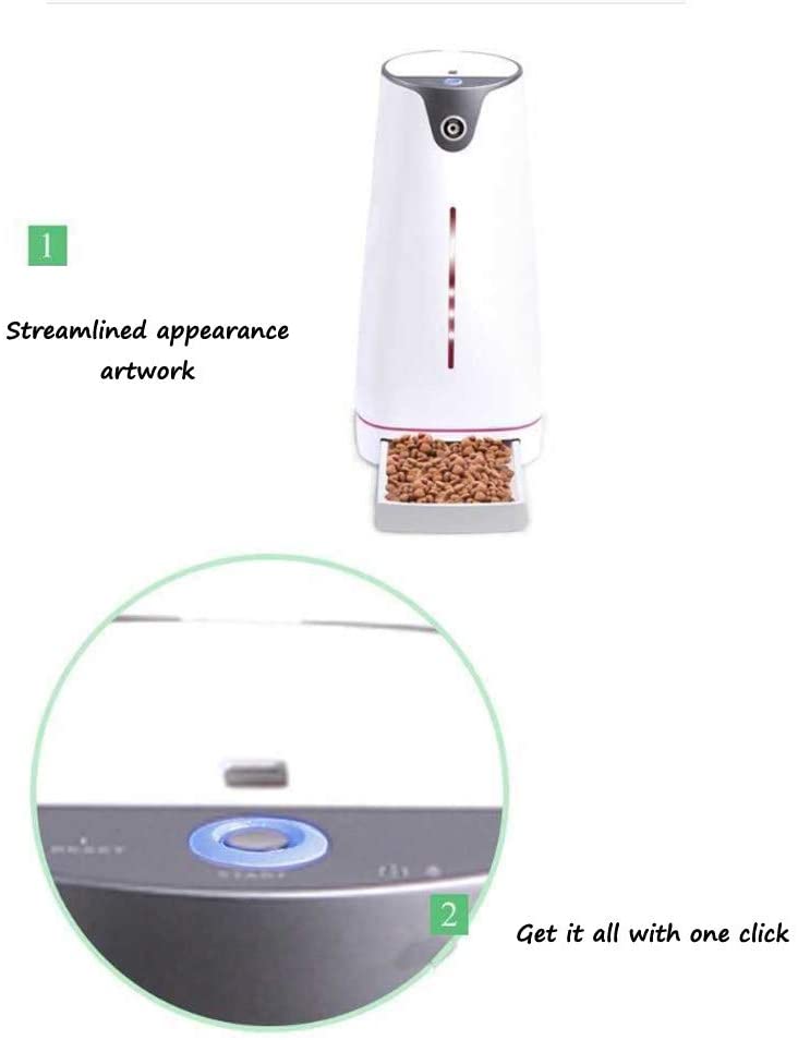  DjfLight Alimentador automatico de Mascotas para Perro Gato, automatico comedero, Smart Mobile App Remote WiFi temporizado alimentador automático Productos para Mascotas 