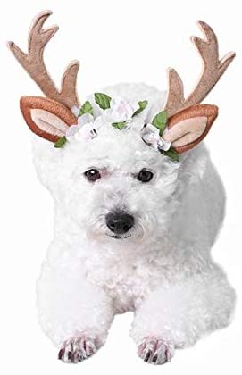  DongDongDong Banda Ajustable para el Pelo de la Cornamenta Lindo Perro Gato Ciervo Sombreros para Navidad Suministros de decoración para Mascotas Suministros para Mascotas de Navidad 