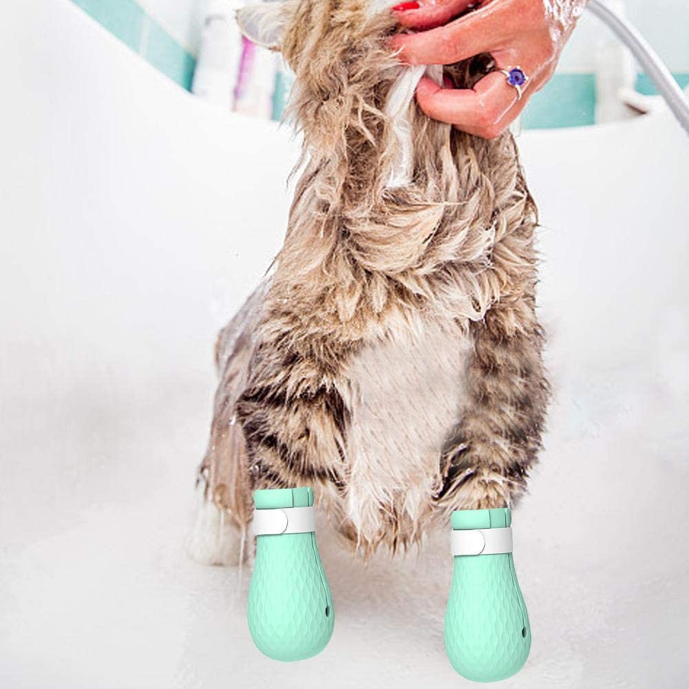  dream-cool Zapatillas antirrayas para pies de Gato, Botines de sujeción de Silicona para Cubrir Garras de Gato, 4 Piezas de Garras para Mascotas Cubiertas adecuadas para bañarse, afeitarse, Everyone 