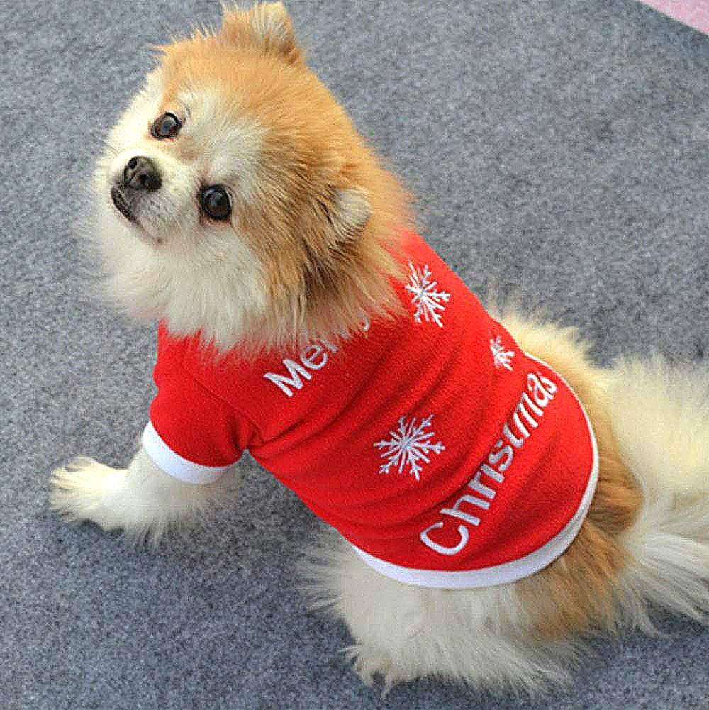  Emorias 1 Pcs erséis Navidad de Mascota Ropa Invierno para Perro Pequeños Suéter Perritos Abrigo Chihuahua Mascotas Accesorios - Rojo B XS 