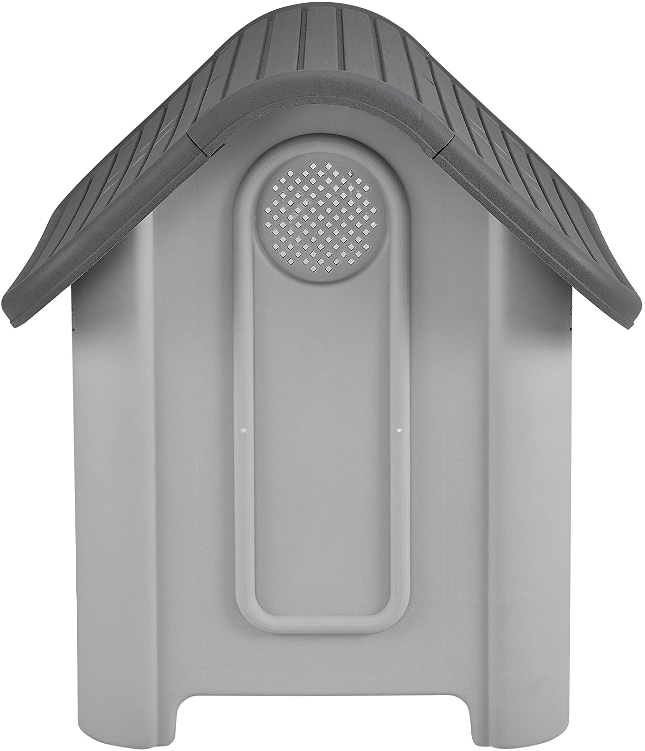  [en.casa] Caseta de plástico para Perros - gris / negro - PVC - 75 x 59 x 66 cm 