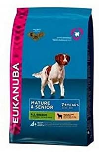  Eukanuba Mature & Senior - Comida para perros secos para todas las razas, cordero y arroz, 12 kg (12 kg) (Pack de 2) 