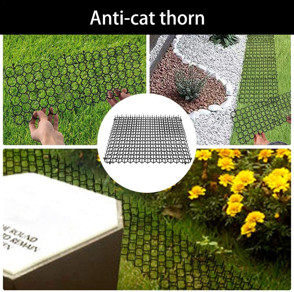  Fanclande Cat Scat Spike Mat, 5 Piezas De Jardinería Ecológica Plástico Anti-Gato Espinas Almohadilla Repelente para Gatos Y Perros Uñas De Plástico 