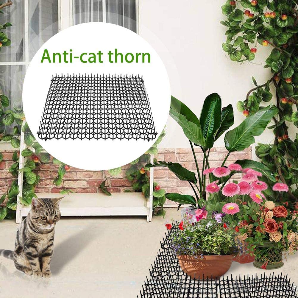  Fanclande Cat Scat Spike Mat, 5 Piezas De Jardinería Ecológica Plástico Anti-Gato Espinas Almohadilla Repelente para Gatos Y Perros Uñas De Plástico 