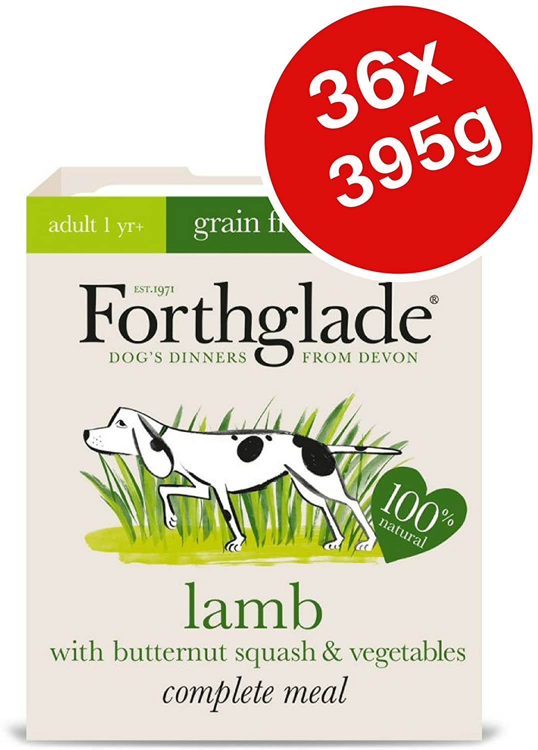  Forthglade Comida completa sin grano para perro mojado adulto – Lamb395g (paquete de 36) 