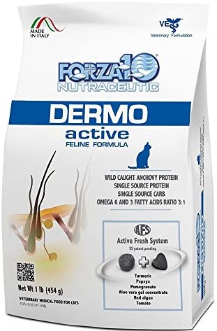  Forza10 Dermo Active, trockenfutter para Gatos con Piel Enfermedades, 1er Pack (1 x 454 g) 
