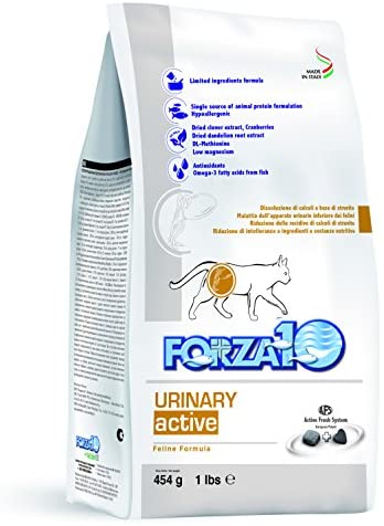  Forza10 - Pienso seco para Gatos en Caso de Enfermedades de Las vías urinarias Inferiores, 1 Unidad (454 g) 