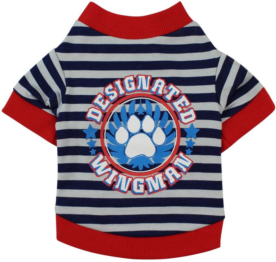  Fossrn Ropa Perro Pequeño Chihuahua Yorkshire Camiseta con Rayas de Algodón Disfraz de Cachorro para Mascotas 