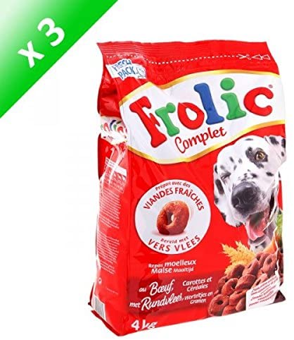  Frolic - Croquetas de ternera, zanahorias y cereales – 4 kg (x3) – para perro adulto 