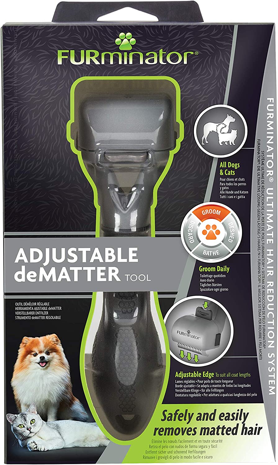  FURminator® Herramienta ajustable Dematter para perros y gatos 