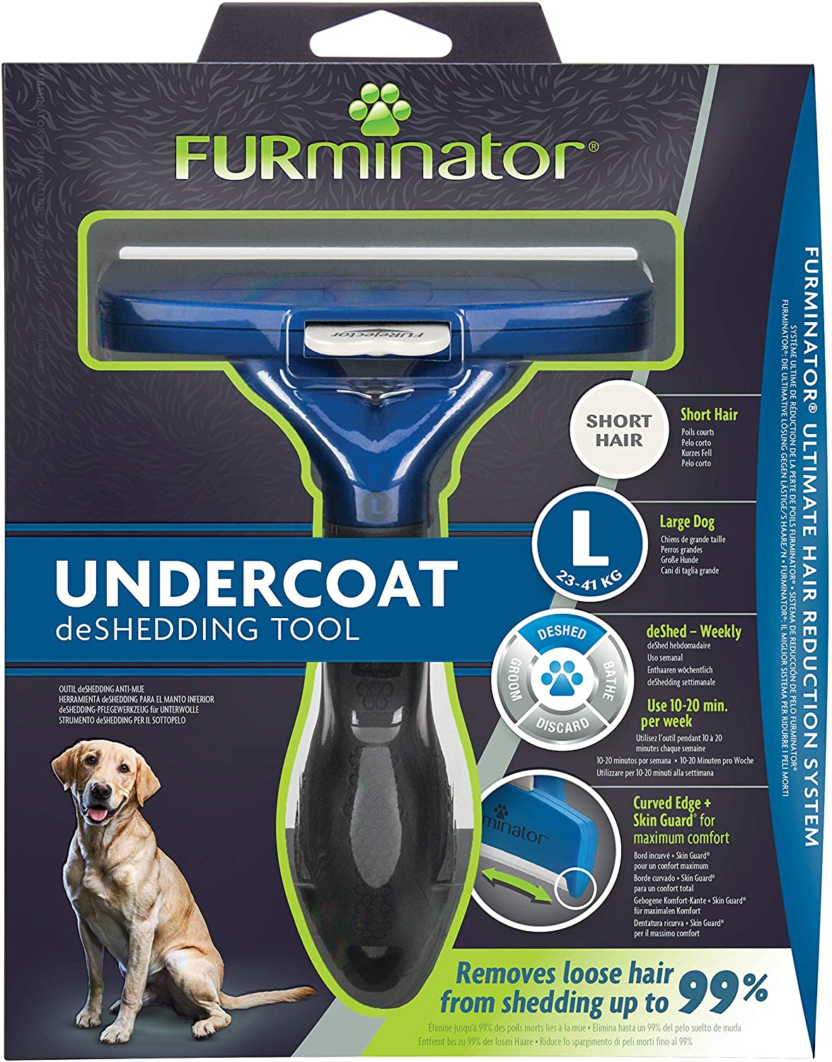  FURminator® Undercoat deShedding Tool para perros grandes de pelo corto 