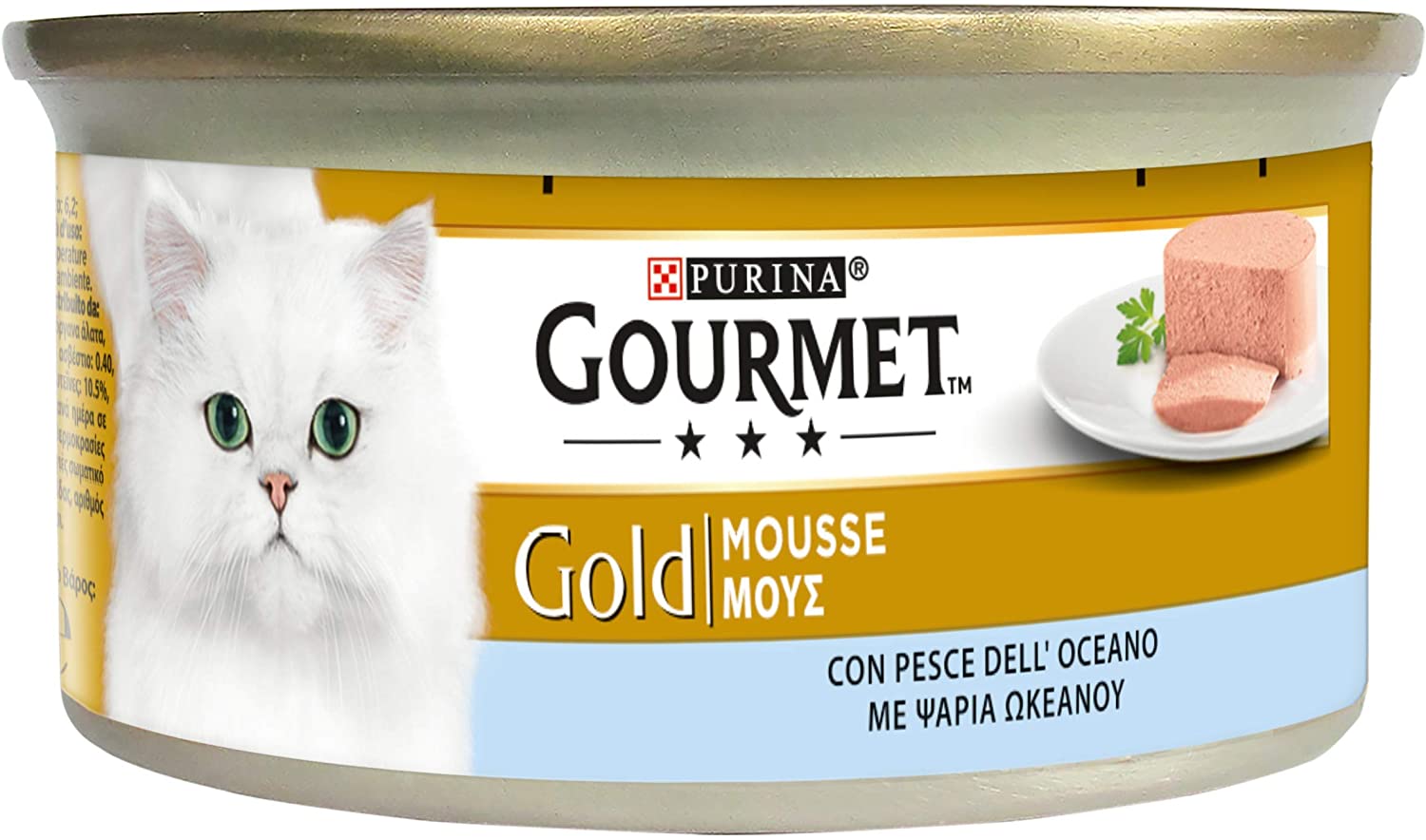 Gourmet Gold Mousse para El Gato, con Pescado Océano, 85 g – Pack de 24 Unidades 
