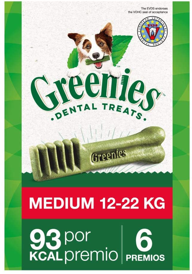  Greenies Snack Dental Regular para Perros de 11kg a 22kg, Bolsa de 170g (Pack de 6) 
