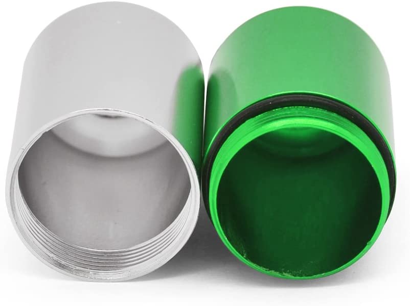  Grenhaven - Pastillero - Función de portabilletes - Impermeable - Aluminio - Verde y Plateado - Grande - 8 cm 