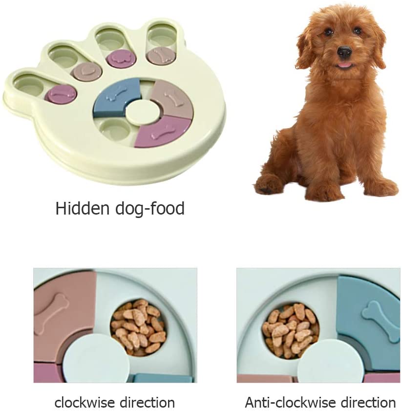  Haplws Juguetes interactivos de dispensación de Alimentos para Perros Juguetes de alimentación Lenta Juguetes educativos para Cachorros Perro Bowl Juguete para Mascotas 
