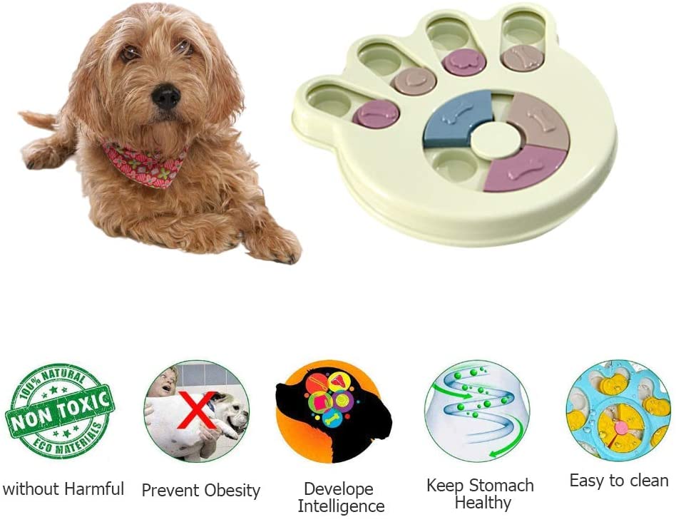  Haplws Juguetes interactivos de dispensación de Alimentos para Perros Juguetes de alimentación Lenta Juguetes educativos para Cachorros Perro Bowl Juguete para Mascotas 
