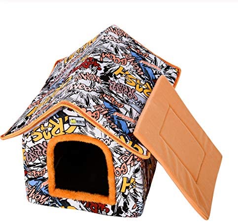  Hh Casa de Perro Plegable Mascota Yurt Forma de hogar Cama de Perro para Perros pequeños y medianos Cachorro Perrera Gato Animales Casa de Nido con Alfombra Tienda de campaña Chihuahua 40x36x32cm 