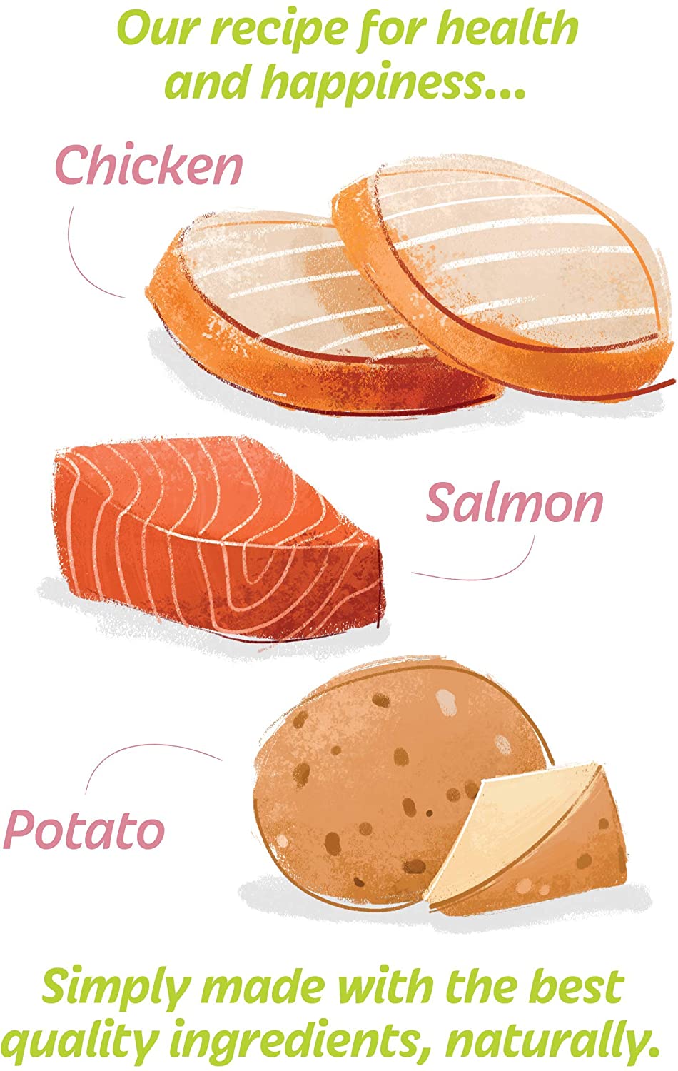  HiLife es sólo alimento natural para perros, pollo con salmón y patatas en salsa, 15 bolsas de 100 g (El embalaje puede variar) 