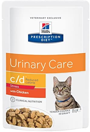  Hill`s Alimento Dietético para Gato C/D Pouch Urinary Stress - 2 Paquetes de 85 gr - Totale: 170 gr 