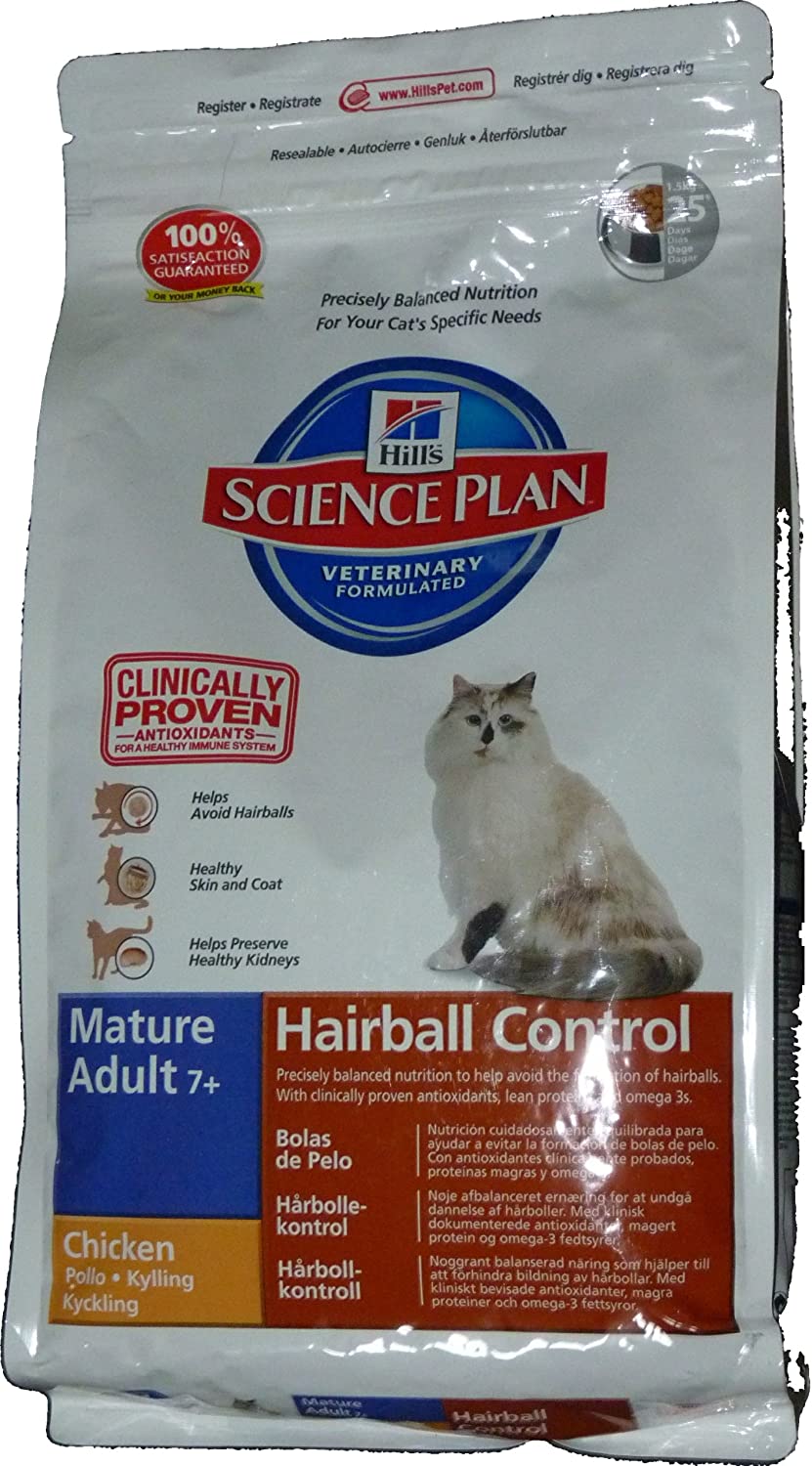  Hill's Feline Mature Adult Hairball Comida para Gatos - 1500 gr 
