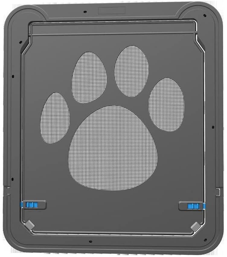  HomeYoo Puerta de Perro con Cerradura automática para Puerta de Mascota, Puerta Magnética Bloqueable de Aleta para Gato Gatito Perro Perrito Mascota Seguridad Puerta de Aleta para Gato, Perro (L) 