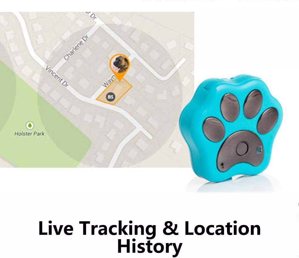  HSHXY Rastreador GPS para Perros y Gatos, Dog Cat GPS Tracker, Monitor de Actividad en Tiempo Real a Prueba de Agua con Valla de Seguridad para Mascotas,Negro,L 