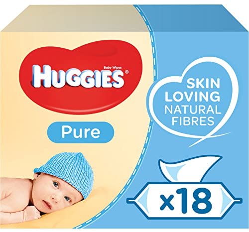  Huggies Pure Toallitas para Bebé - 18 paquetes de 56 unidades (1008 Toallitas) 