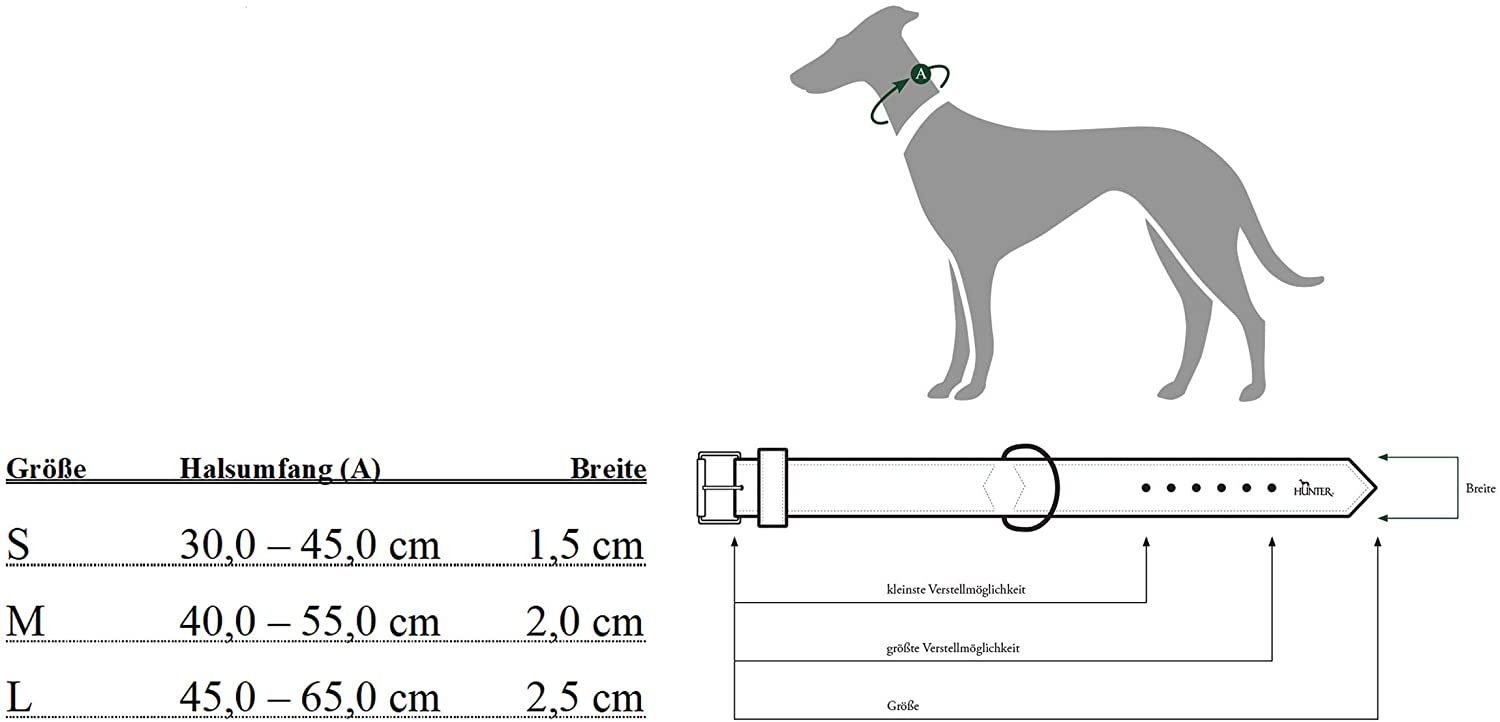  HUNTER - Collar de Nylon básico Modelo ALU-Strong Vario para Perro (M/Rojo) 