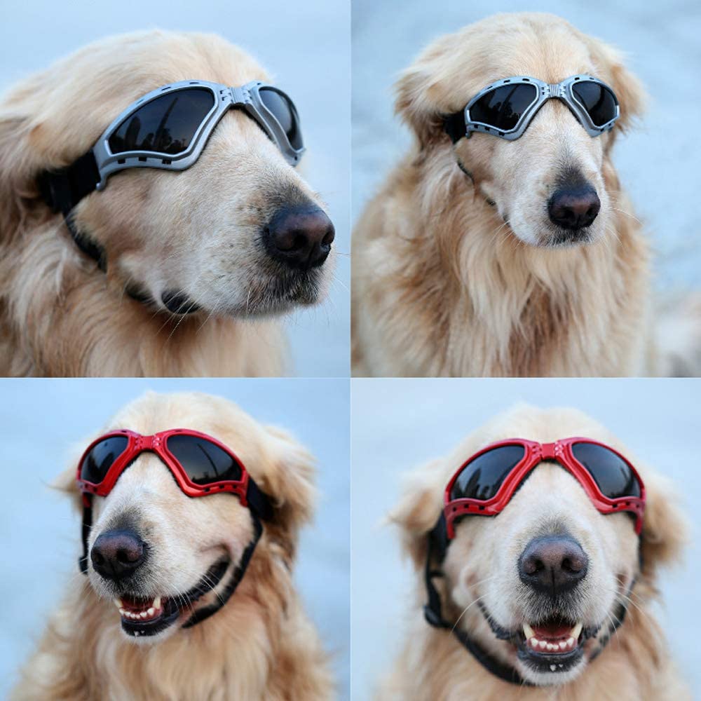  HXHH Pet Accessories Gafas De Sol Gafas De Natación, Plegable A Prueba De Viento, Resistente Al Desgaste Ya Los Golpes Gafas, Adecuados para Golden Retriever Perros del Samoyedo,Negro 