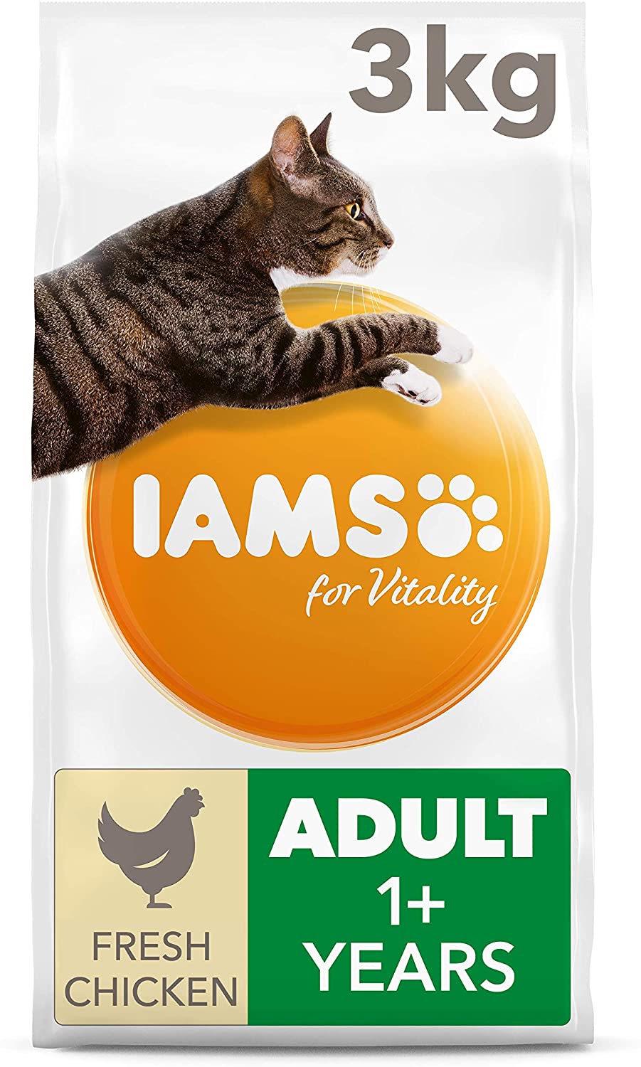  IAMS for Vitality Alimento para Gato Adulto con pollo fresco [3 kg] 