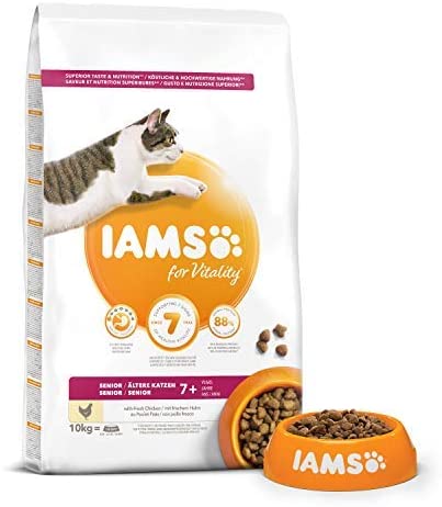  IAMS for Vitality Alimento para Gatos de Edad Avanzada con pollo fresco [10 kg] 