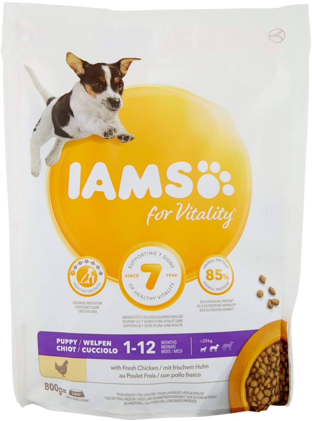  IAMS For Vitality Puppy - Perros pequeños y medianos, 800 g 
