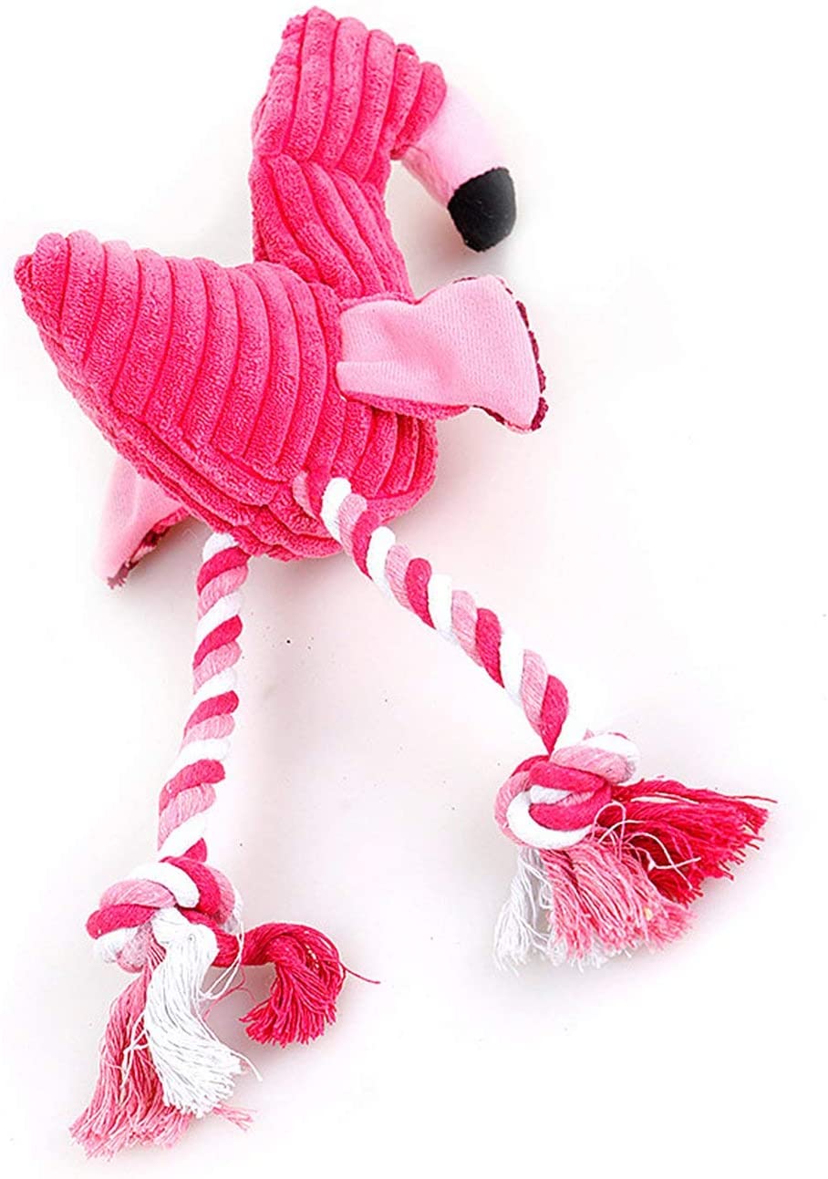  JIUY Hot Dog Juguetes Rosa Suave Relleno Screaming Flamenco para los pequeños Perros Grandes de Sonido del Perrito de Juguete de Peluche Squeak Flamencos Animales Juguetes 