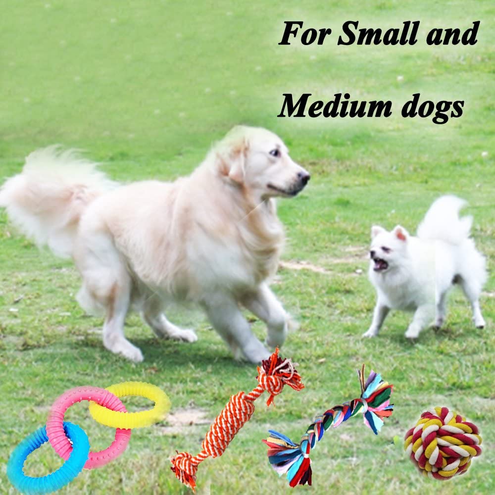  Juego de 12 juguetes de masticar para perros, juguetes para morder para perros pequeños y medianos, cuerdas y juguetes con sonido 