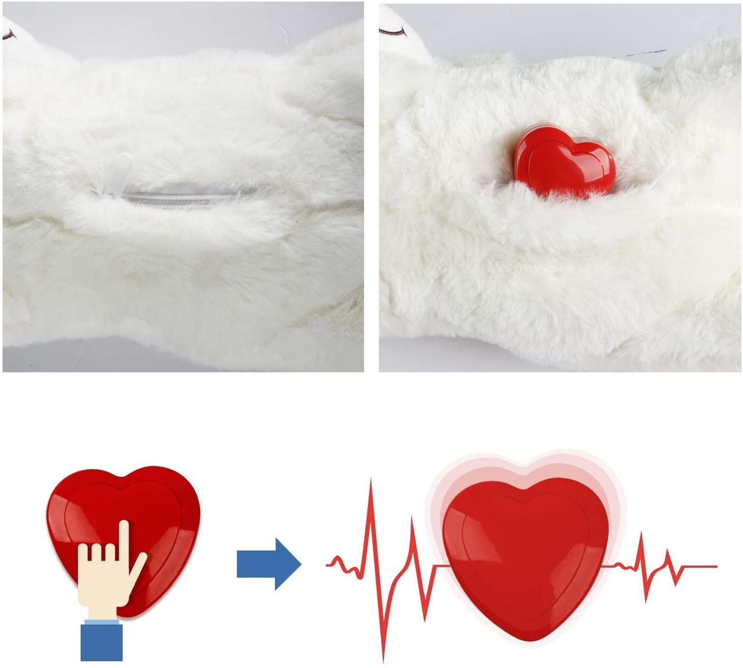  Juguete de peluche All For Paw AFP para acurrucarse ovejas mascotas de juguete de peluche (dos latidos del corazón) 