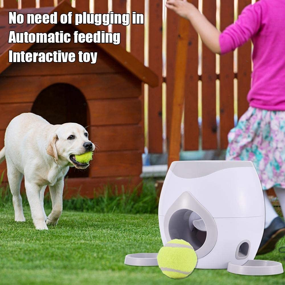  Juguete del lanzador de la pelota de tenis para mascotas, alimentador para perros, máquina de recompensa, lanzador, tratamiento interactivo, juguete de alimentación lenta, adecuado para gatos y perros 