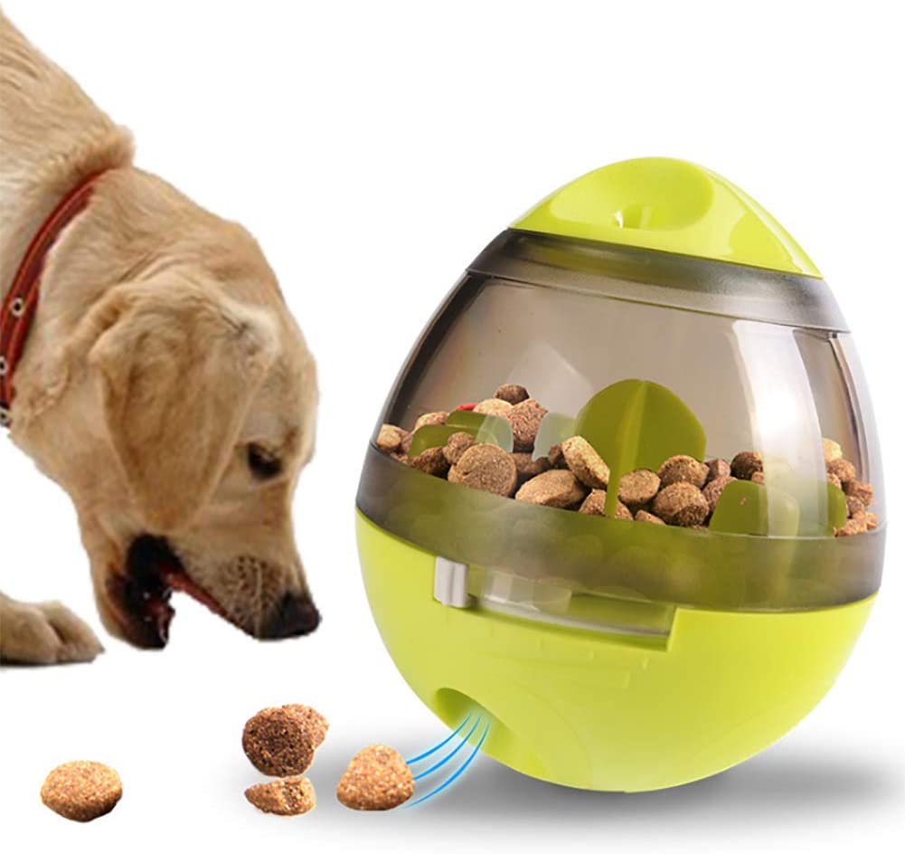  Juguete interactivo Bola Tratar de perro de juguete alimentador de bolas para perros aburrimiento y juguetes rompecabezas pequeñas y medianas empresas para la estimulación mental y golosinas,Amarillo 
