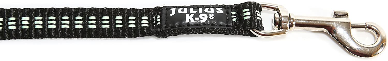  Julius-K9 214-NL-1S Correa Tubular de IDC con Asa, 1 M x 25 mm, Negro 