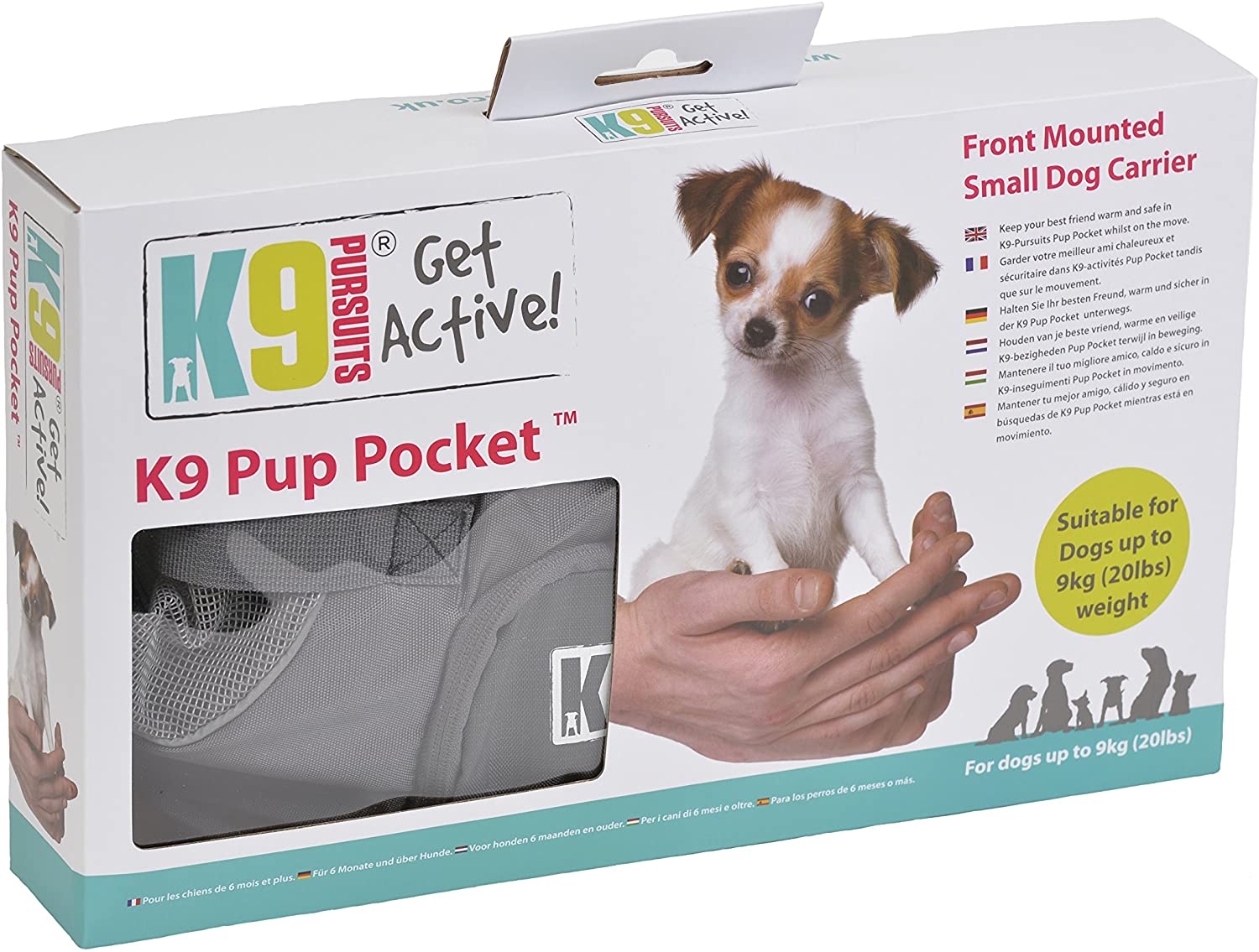  K9 Pursuits Transportín Frontal para Perros Pup Pocket, pequeño 