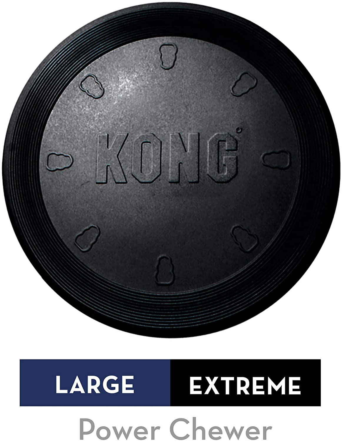  KONG - Extreme Flyer - Frisbee de caucho para mandíbulas potentes, negro - Raza grande 
