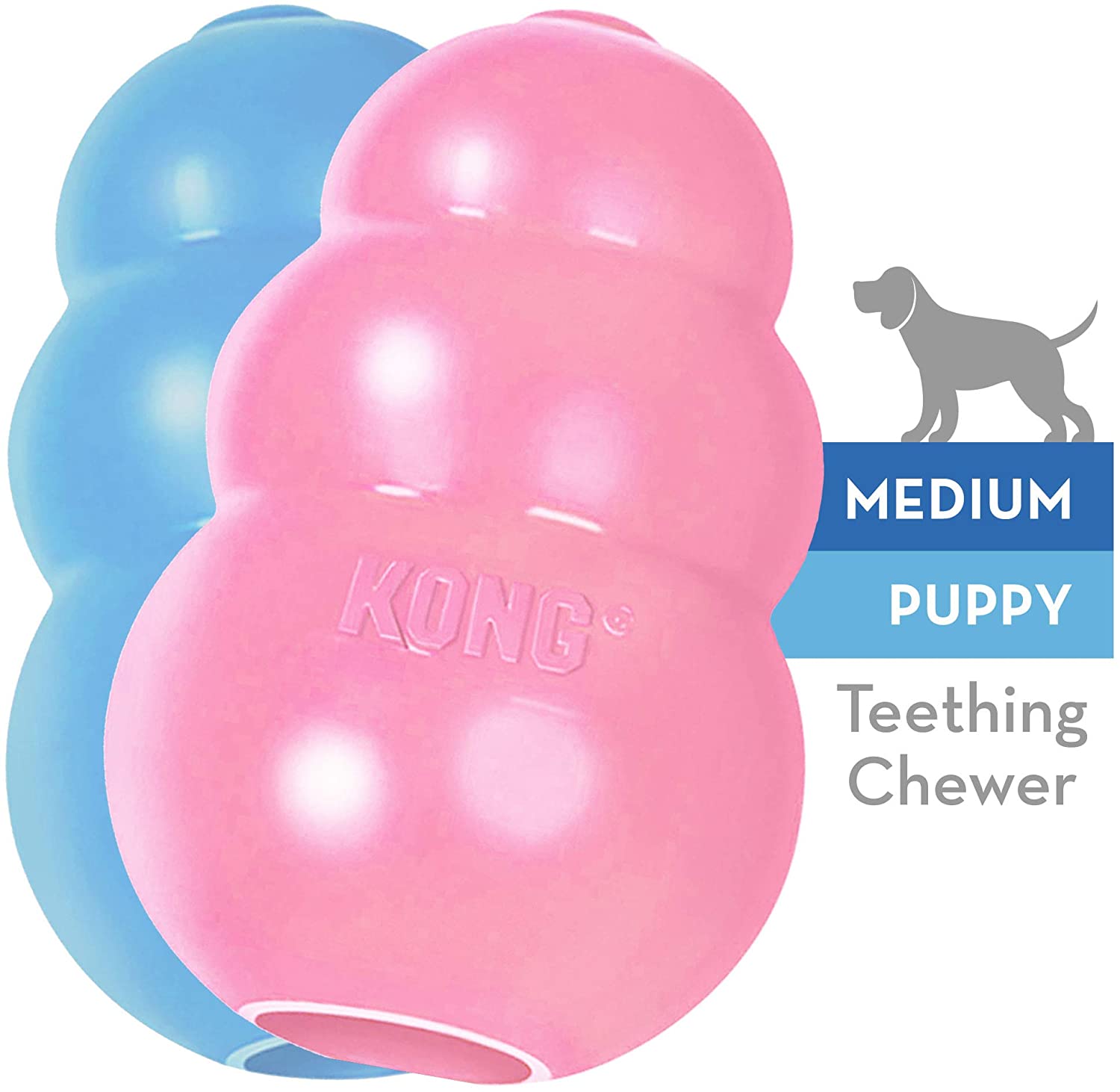  KONG - Puppy - Juguete de caucho natural para dentición - Cachorro M (colores pueden variar) 