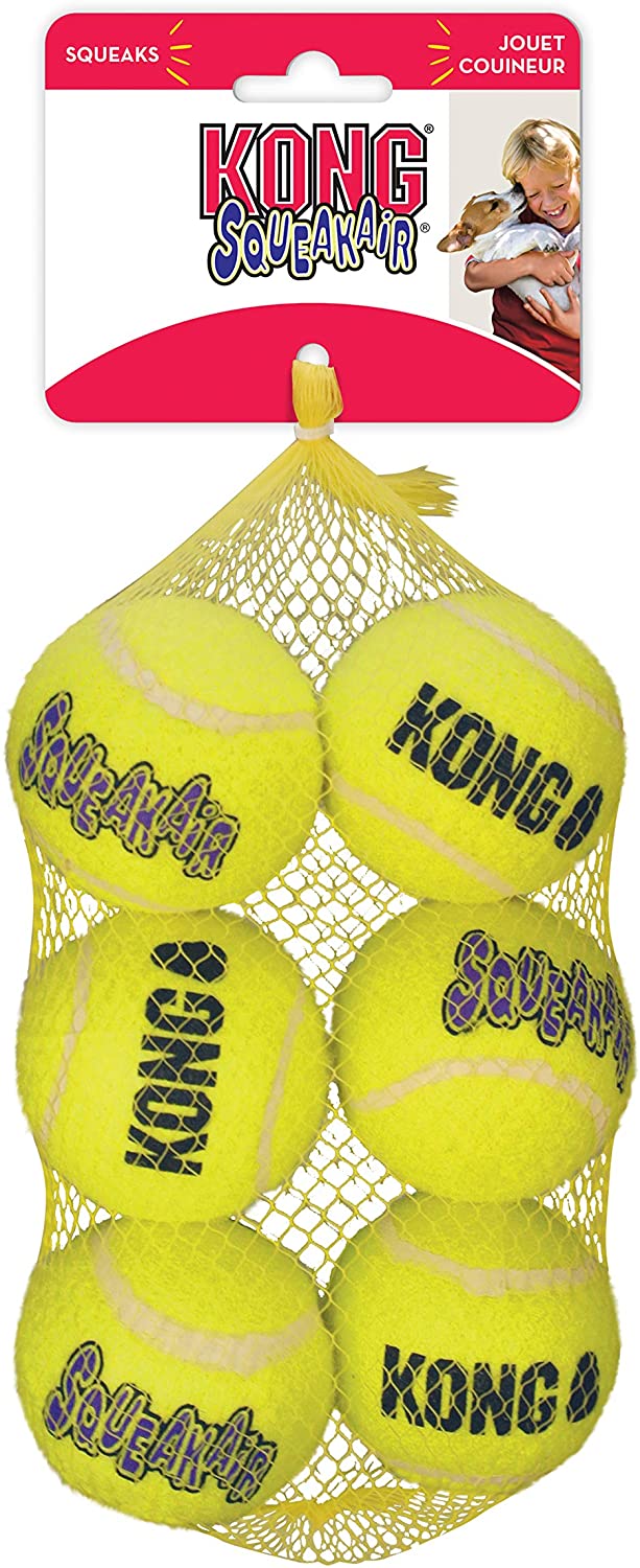  KONG - Squeakair Balls - Pelotas de tenis sonoras que respetan sus dientes - Raza mediana (6) 