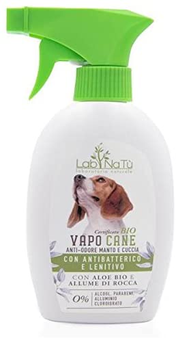 LABNATU '- Spray Antiolor para Cama de perro - Piedra de alumbre - Higiénico - Antibacteriano - Sin parabenos, SLS - Natural - 250 ml 