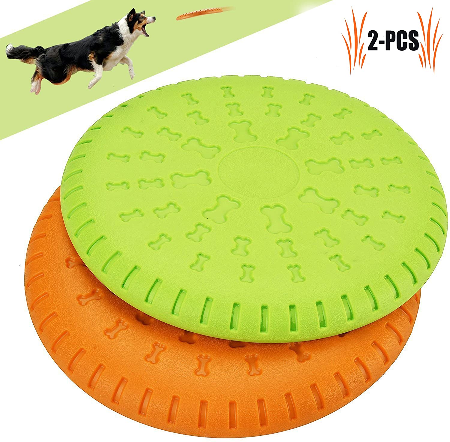  Legendog Disco Perro, 2 Pcs Durable Perro Flying Disco Material ABS Juguetes para Perros Juguetes de Entrenamiento para Perros(Compáralo para Masticar, Entrenamiento 
