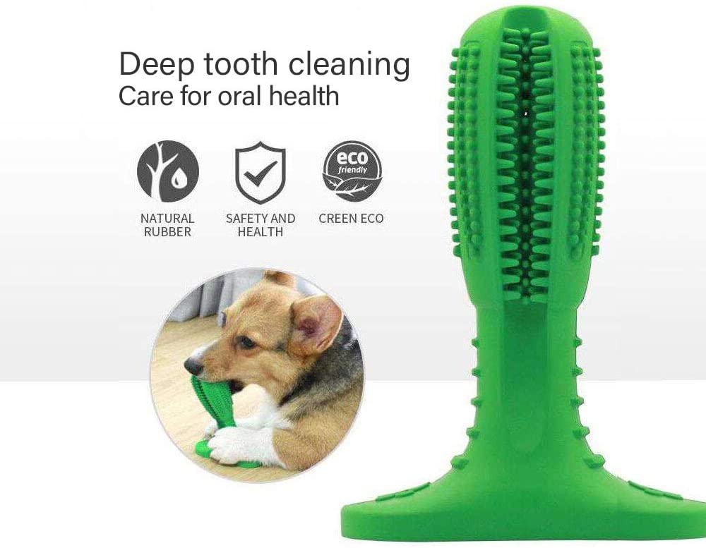  LEONMAR Stick para cepillos de dientes para perros, 2019 New Pets Goma natural no tóxica para perros, Limpieza de Dientes para Perros Cuidado bucal Masticación para Cachorros (M, Verde) 