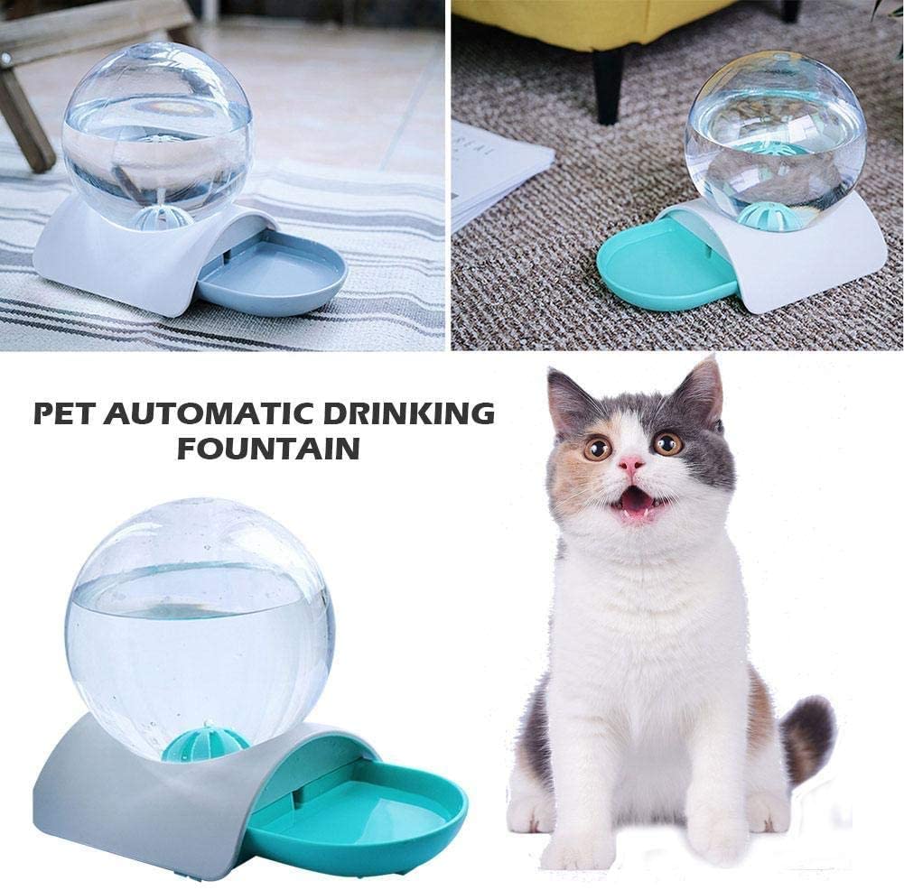  LLDKA Alimentador de Gato/Perro dispensador de Agua y el alimentador automático del Animal doméstico del Gato para, 2.8L Gato alimentador,Rosado 