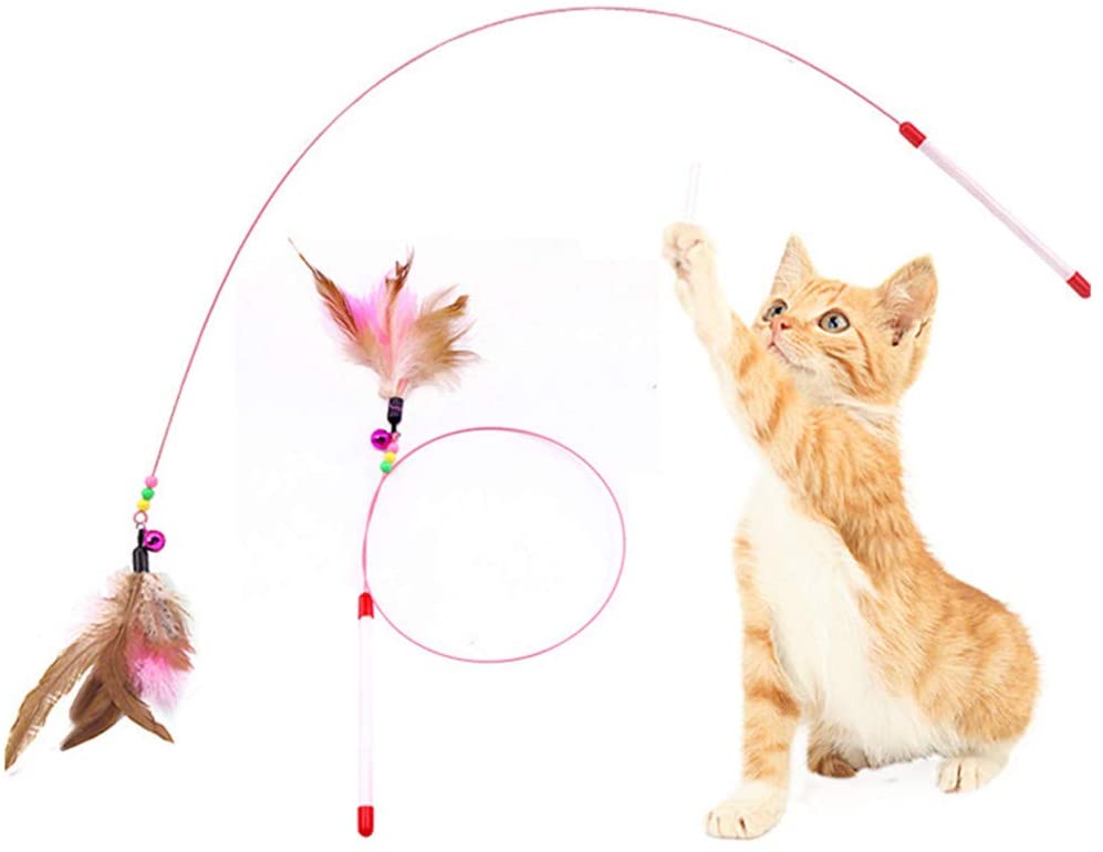 NingTeng Interactivo eléctrico giratorio de mariposa de flores de acero alambre gato teaser mosca de caza de juguete para mascotas 