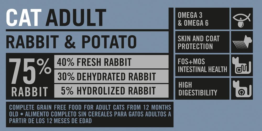  optimanova gato conejo y patatas sin cereales 2 kg Pienso para gatos adultos 
